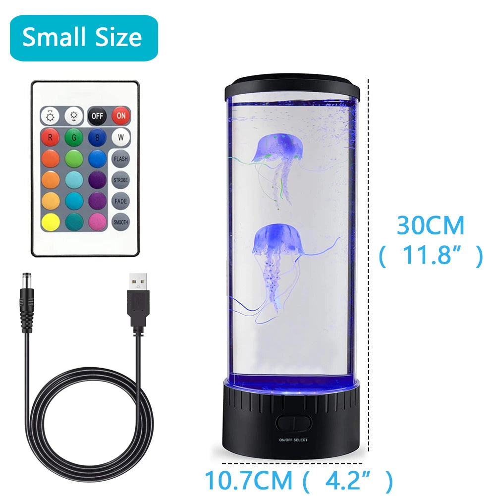 Color Changing Jellyfish Lamp with Remote Control - USB Rechargeable LED Aquarium Night Light for Relaxing Ambiance - Perfect Birthday Gift
